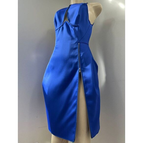 DION LEE Cobalt Blue Radius Poly Cutout Sleeveless Sheath Mini Dress Siz… - Picture 5 of 12